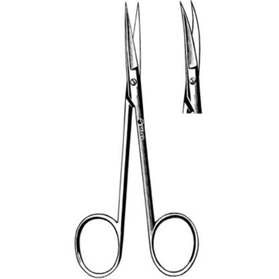 Scissors Iris Sklarlite 3-1/2" Sharp/Sharp Smooth Curved Stainless Steel Ea